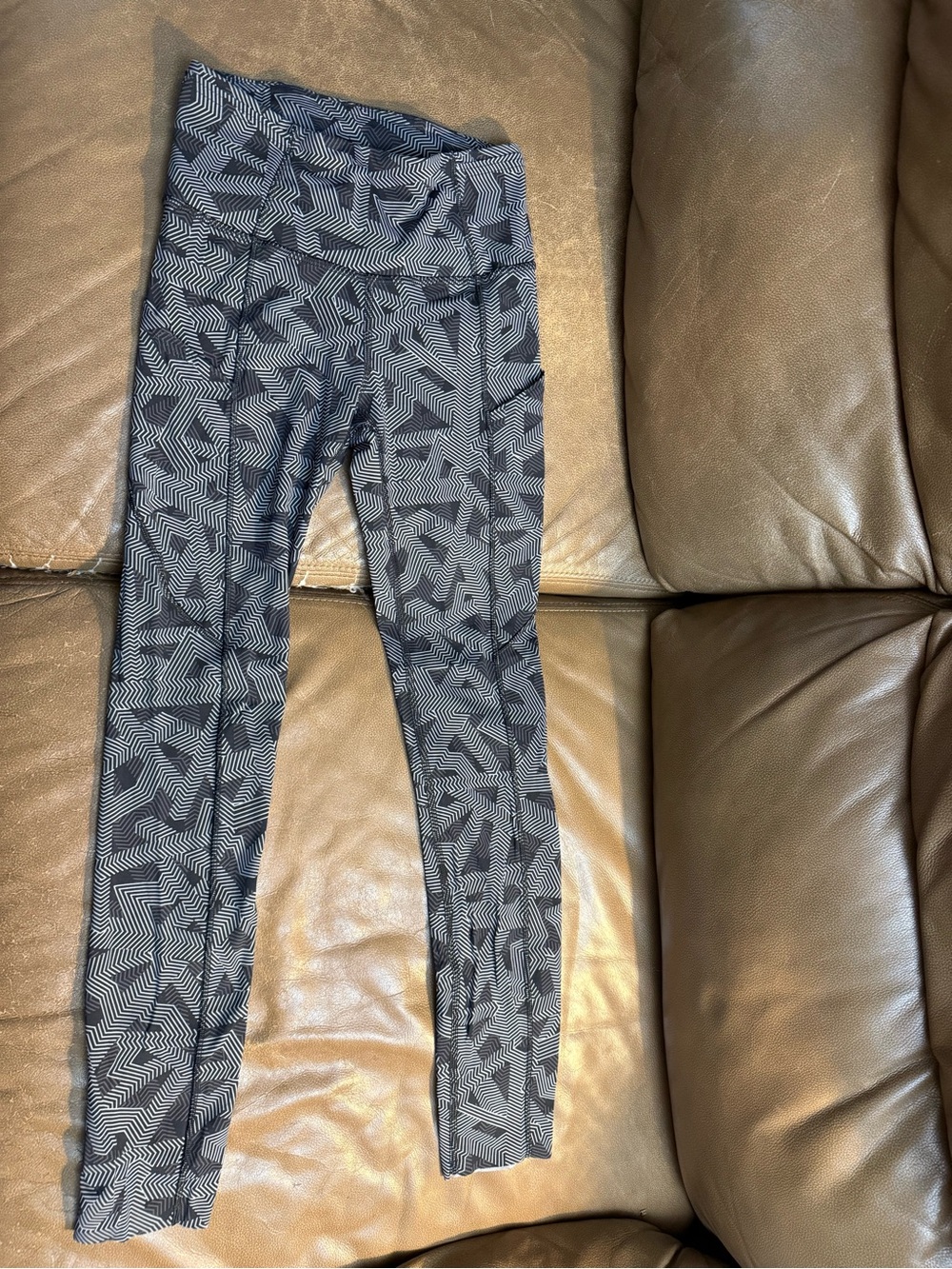 lululemon athletica Black & Gray Geometric Pattern Leggings